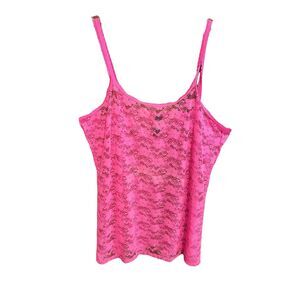 Y2K Babydoll Tank Top Cami Lace Trim Barbie Feminine Long Sz 2XL